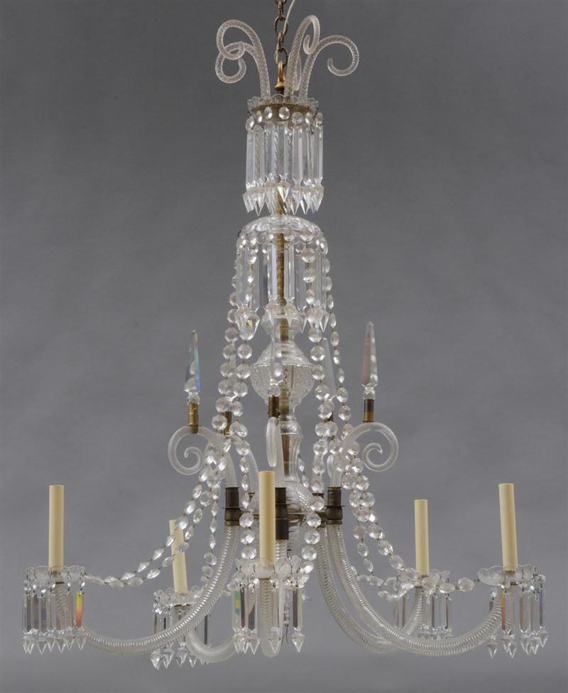 GEORGE III STYLE CUT-GLASS FIVE-LIGHT