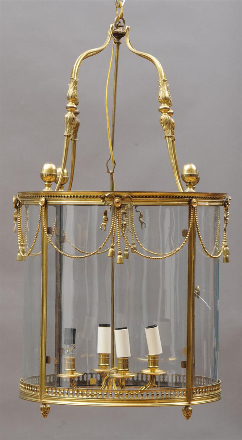 GEORGE III STYLE BRASS AND GILT-METAL