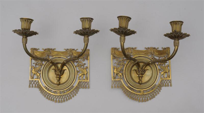 PAIR OF NEOCLASSICAL STYLE GILT-METAL