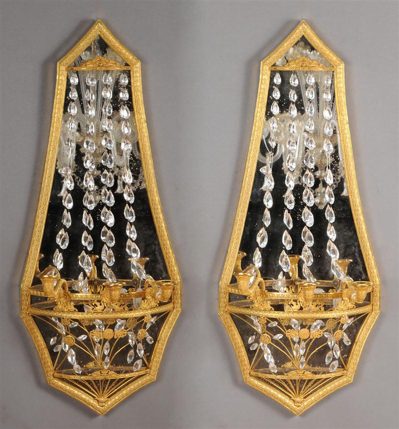 PAIR OF EMPIRE STYLE CUT-GLASS