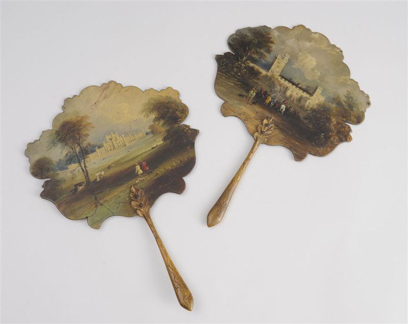 PAIR OF VICTORIAN PAINTED PAPIER