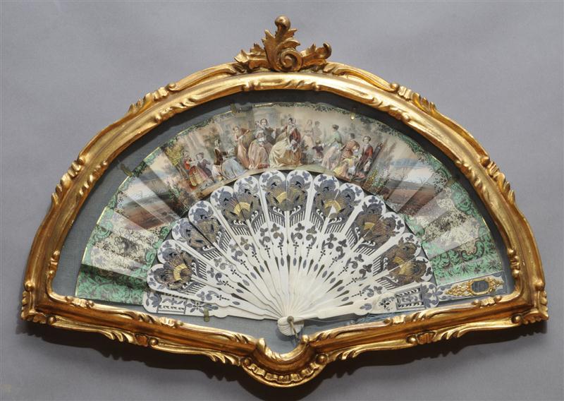 FRENCH LITHOGRAPHIC FAN Showing
