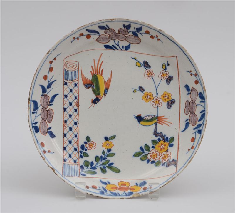 DUTCH DELFT POLYCHROME PLATE Circa