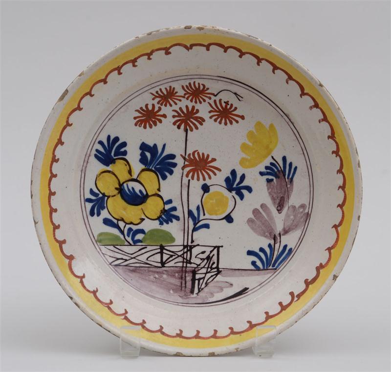 DUTCH DELFT POLYCHROME DISH Circa 1780;