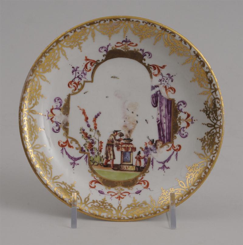 MEISSEN CHINOISERIE SAUCER Marked