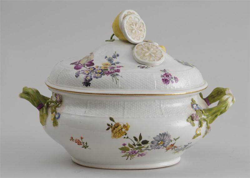 CONTINENTAL PORCELAIN TWO-HANDLED