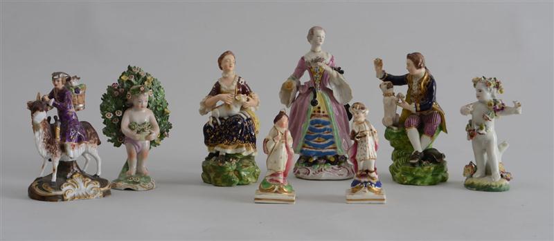 GROUP OF EIGHT ENGLISH PORCELAIN