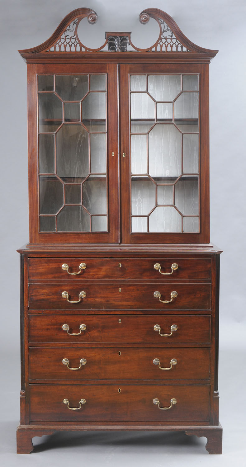 GEORGE III MAHOGANY BOOKCASE With a