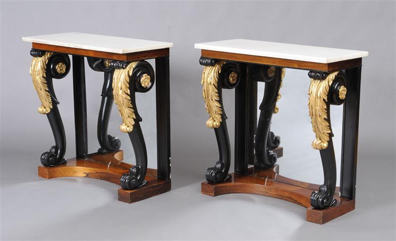 PAIR OF REGENCY ROSEWOOD AND CARVED 13cd10