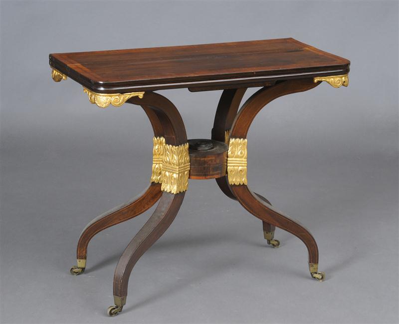 REGENCY INLAID ROSEWOOD AND PARCEL GILT 13cd12