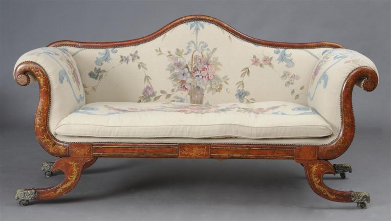 LATE REGENCY RED CHINOISERIE DECORATED 13cd35