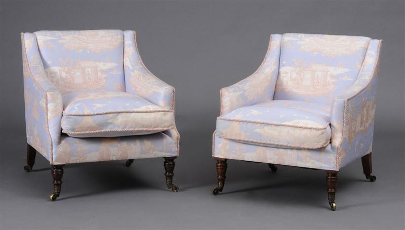 PAIR OF VICTORIAN STYLE UPHOLSTERED 13cd30