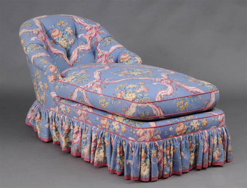 SKY BLUE GROUND CHINTZ COTTON UPHOLSTERED 13cd45
