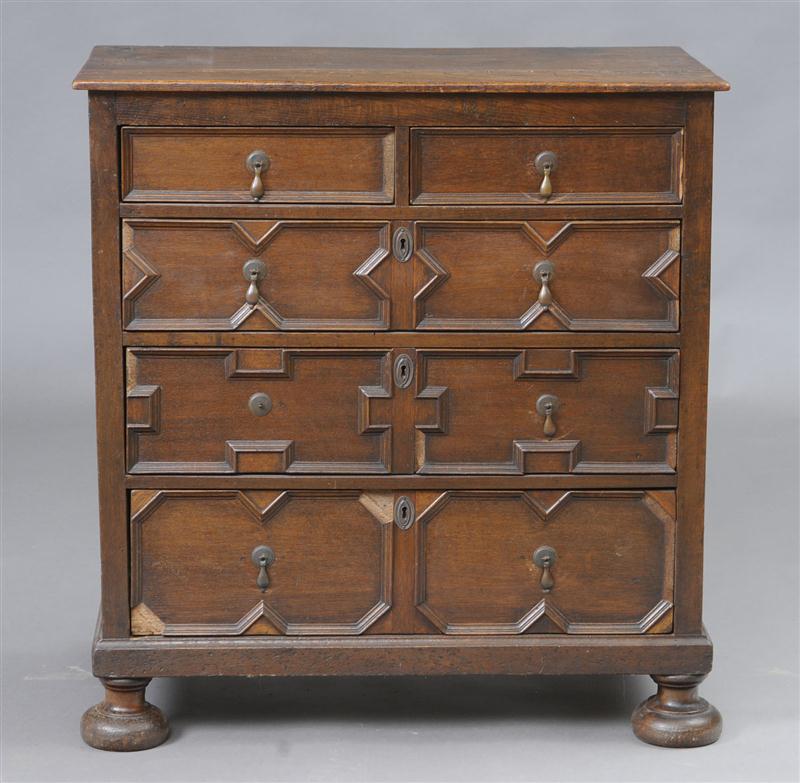 CHARLES II OAK CHEST OF DRAWERS