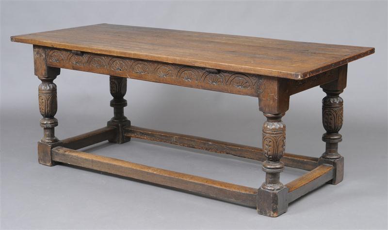 ELIZABETHAN STYLE CARVED OAK REFECTORY 13cd56