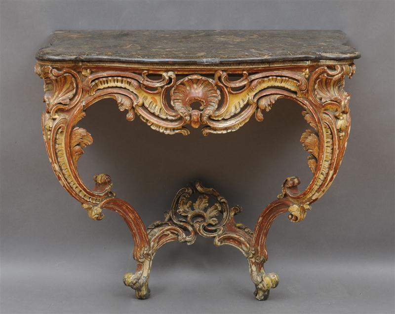LOUIS XV PAINTED CONSOLE The serpentine fronted 13cd69
