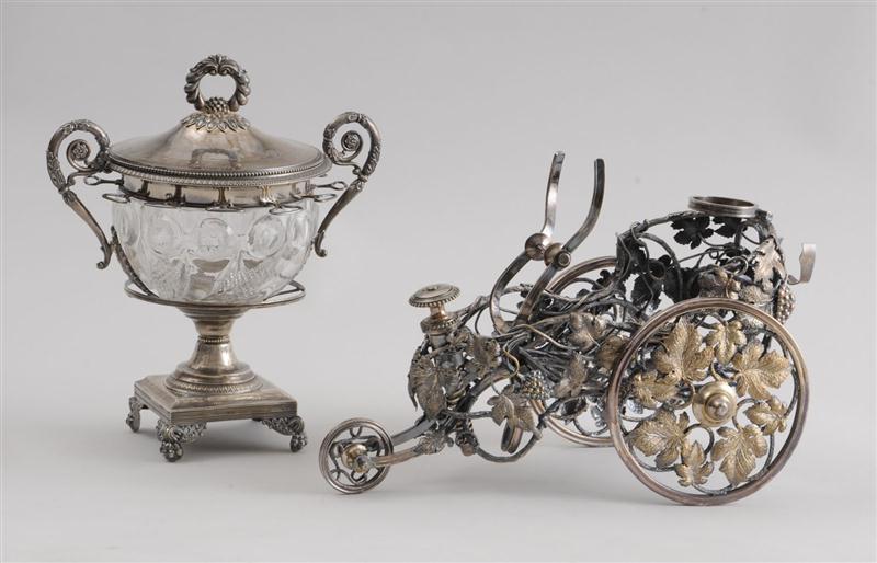 FRENCH SILVER-PLATED CONFITURE AND A