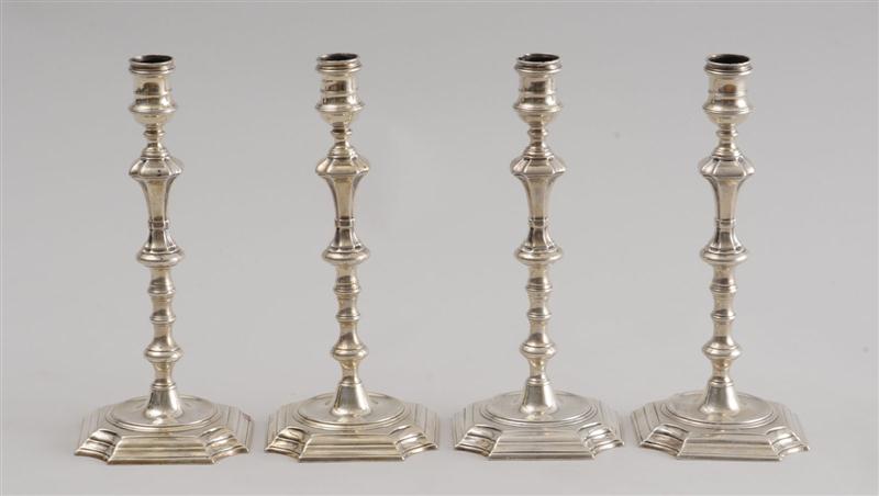 SET OF FOUR GEORGE II CRESTED SILVER