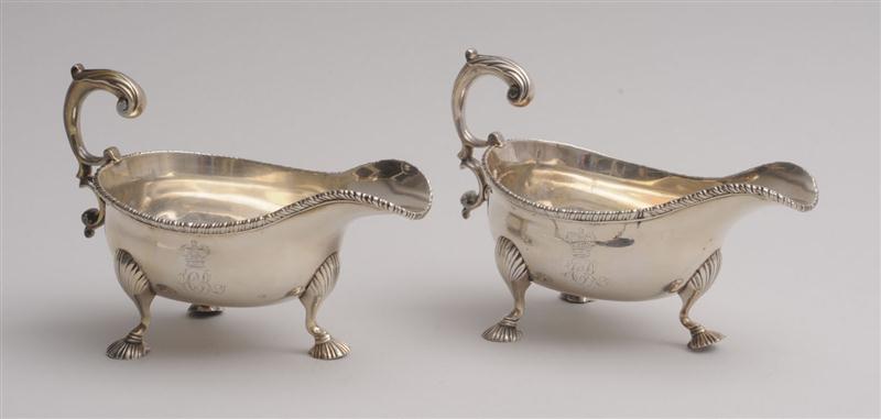 PAIR OF GEORGE II CRESTED AND MONOGRAMMED