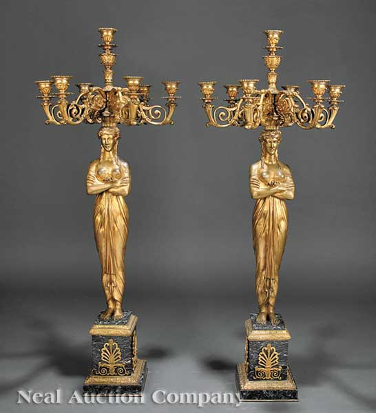 A Large Pair of Second Empire Gilt Bronze