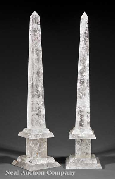 A Pair of Rock Crystal Obelisks 13d045