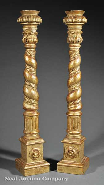 A Pair of Italian Carved Giltwood