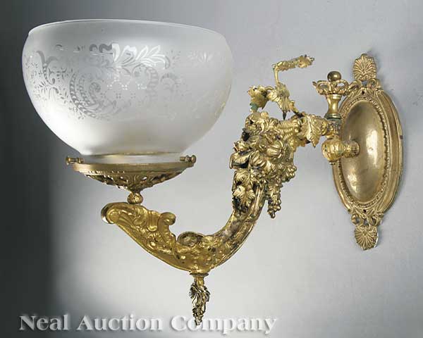 A Pair of American Ormolu Gaslight