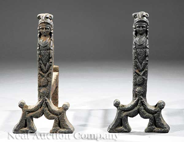 A Pair of American Cast Iron Figural