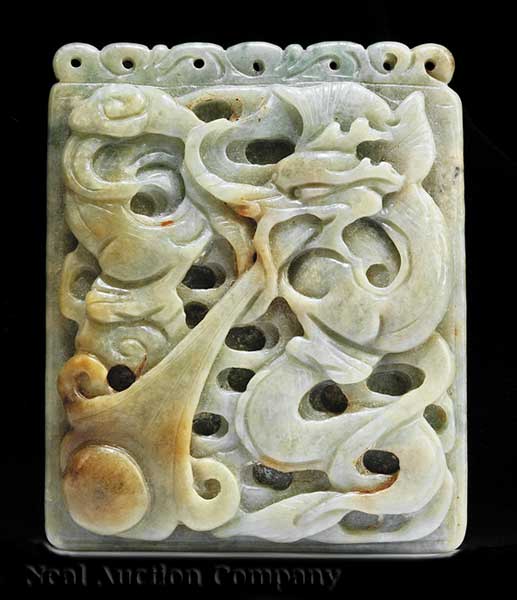 A Chinese Celadon and Russet Jade 13d0e4