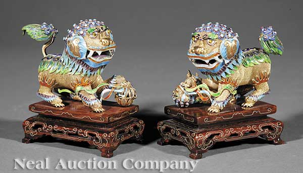 A Pair of Chinese Gilt Silver Filigree 13d0e5