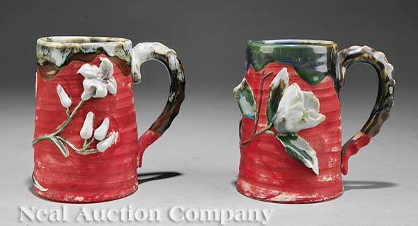 A Pair of Sumida Ware Floral Mugs 13d103