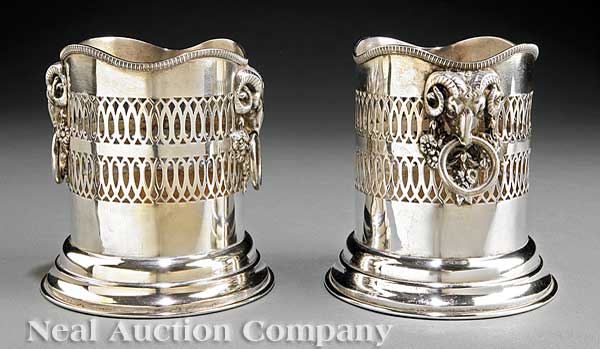 A Pair of Silverplate Bottle Stands