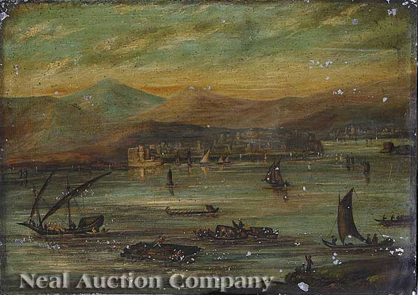 China Trade 19th c. Harbor View with