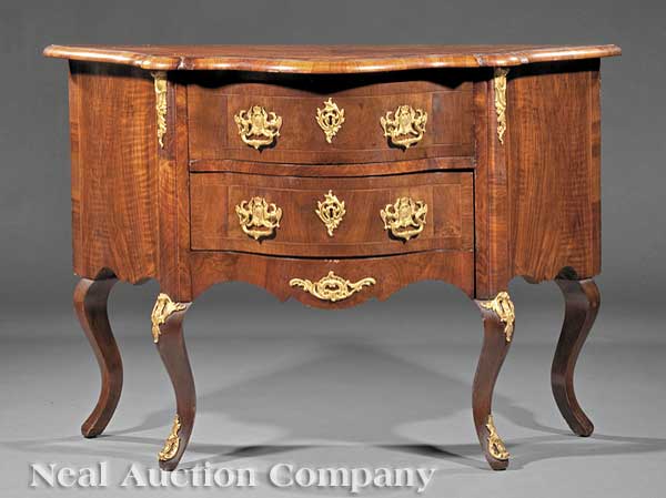 An Antique Continental Inlaid Walnut