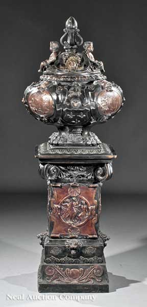 A Large Rococo-Style Bronze Urn