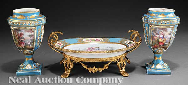 A S vres Style Porcelain Garniture 13d235