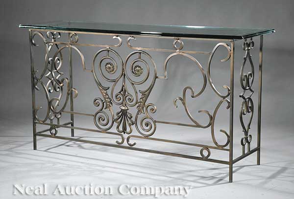 A Decorative Wrought Iron and Glass 13d257