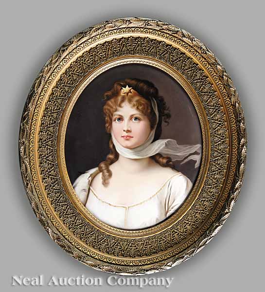 A KPM Porcelain Portrait Plaque