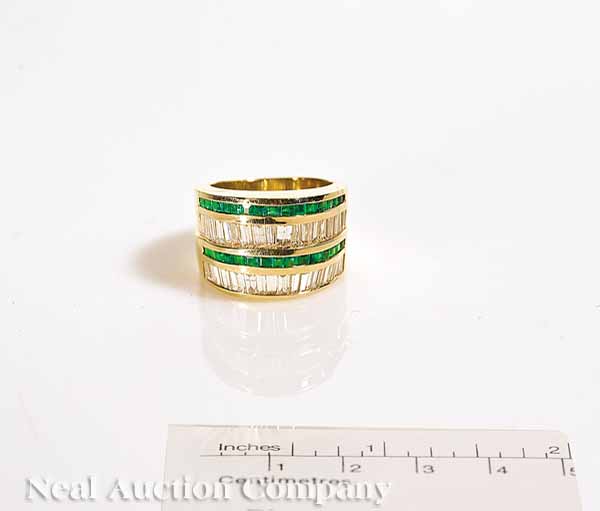 A 14 kt Yellow Gold Emerald and 13d490