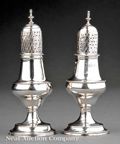 Two Georgian Sterling Silver Castors 13d4a2