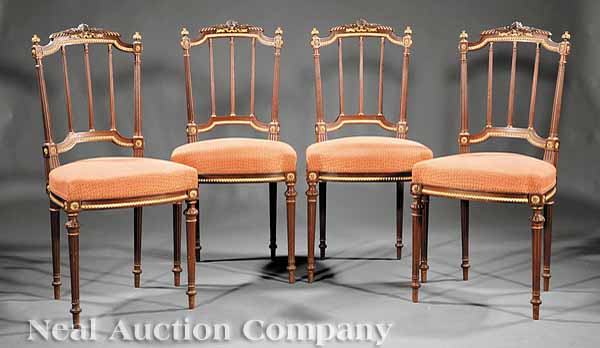 Four Antique Louis XVI Style Carved 13d4dc