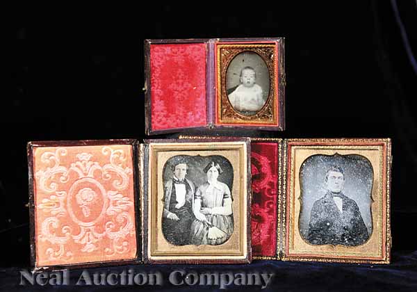 [Cased Images] a group of three daguerreotypes