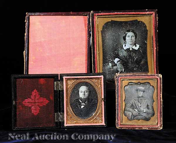 [Cased Images] a group of three daguerreotypes