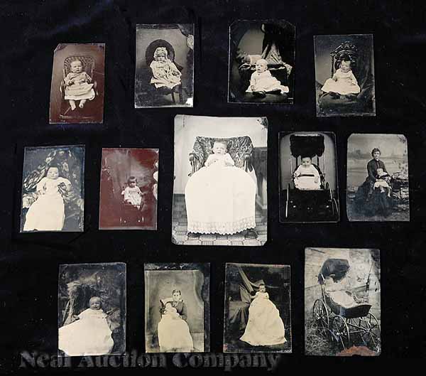 A Group of Nineteen Tintypes of Infants