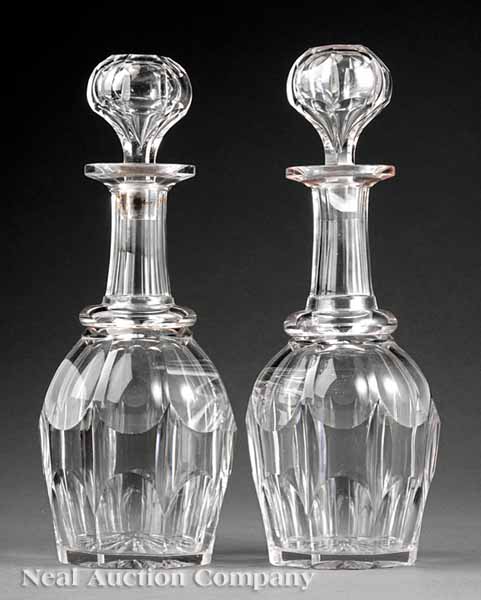 A Pair of Continental Crystal Decanters