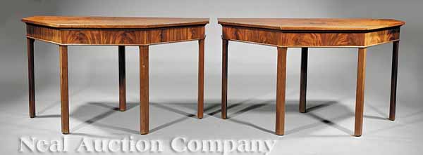 A Pair of George III Mahogany Console
