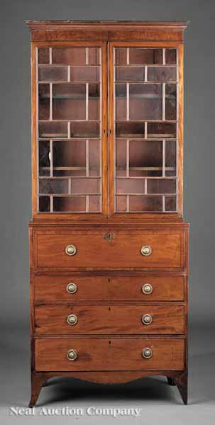 A George III Mahogany Bureau Bookcase 13d5dc