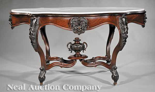 An American Rococo Carved Rosewood Center