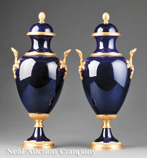 A Pair of French Cobalt Blue Porcelain 13d604