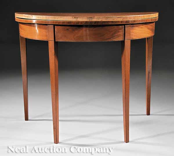 A George III Inlaid Mahogany Demilune 13d610